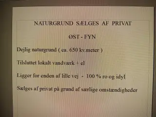 Naturgrund  -  100 %  fred og ro - EVT.  BYTTE  !