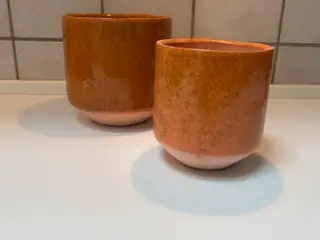 2 stk rustikke orange potteskjuler