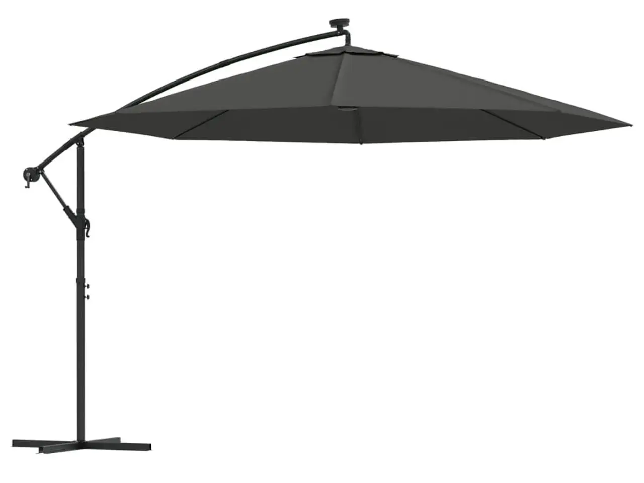 Billede 2 - Hængeparasol med LED-lys 350 cm antracitgrå