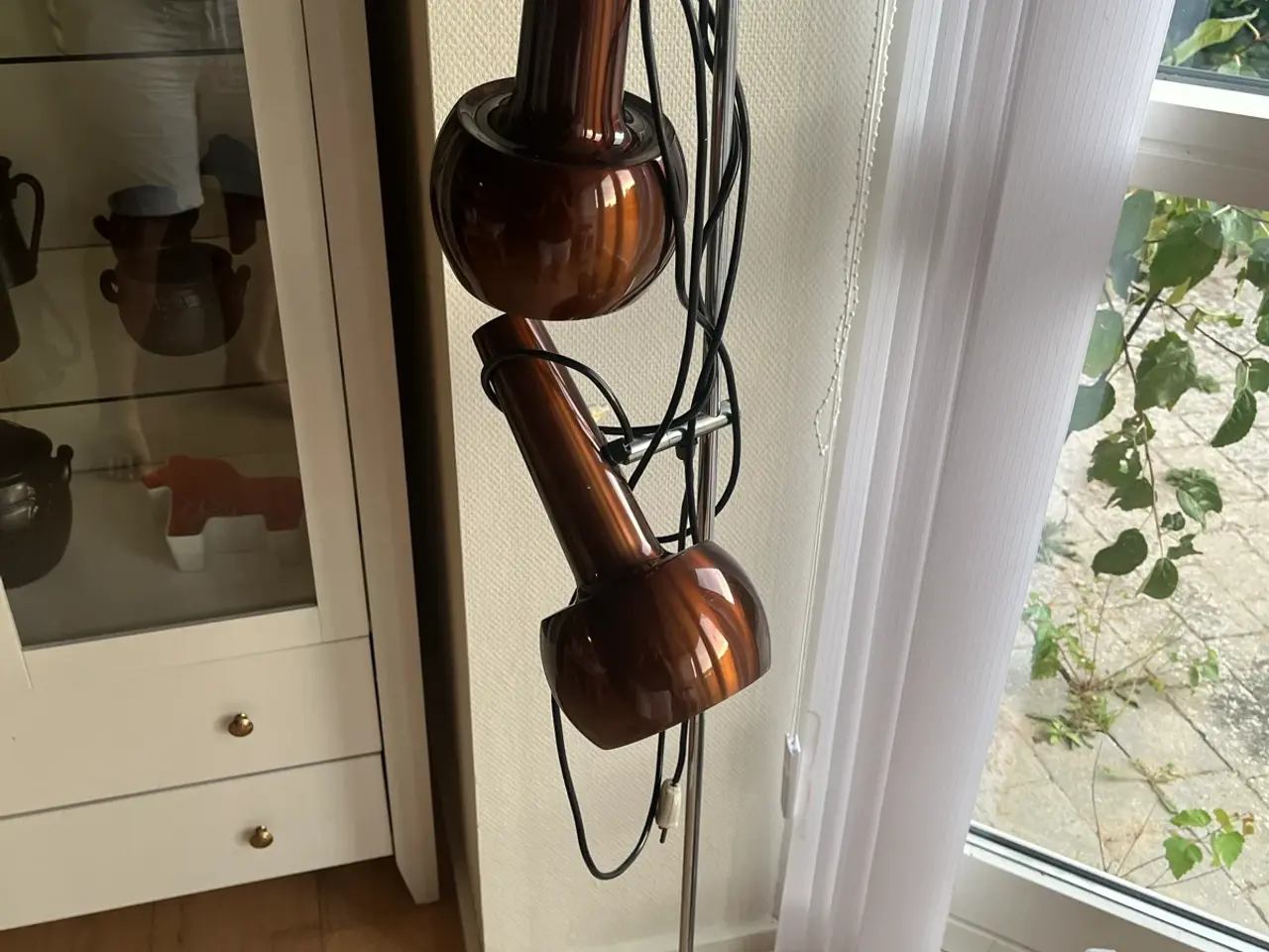 Billede 1 - Fed retrolampe i kobber og krom