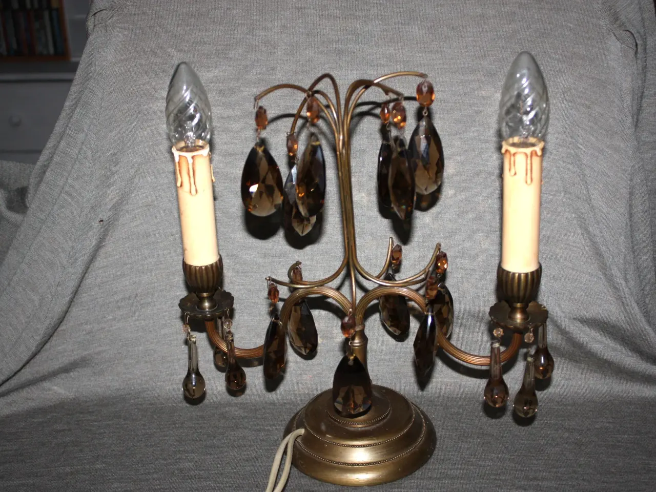 Billede 5 - Bordlampe med prismer antik