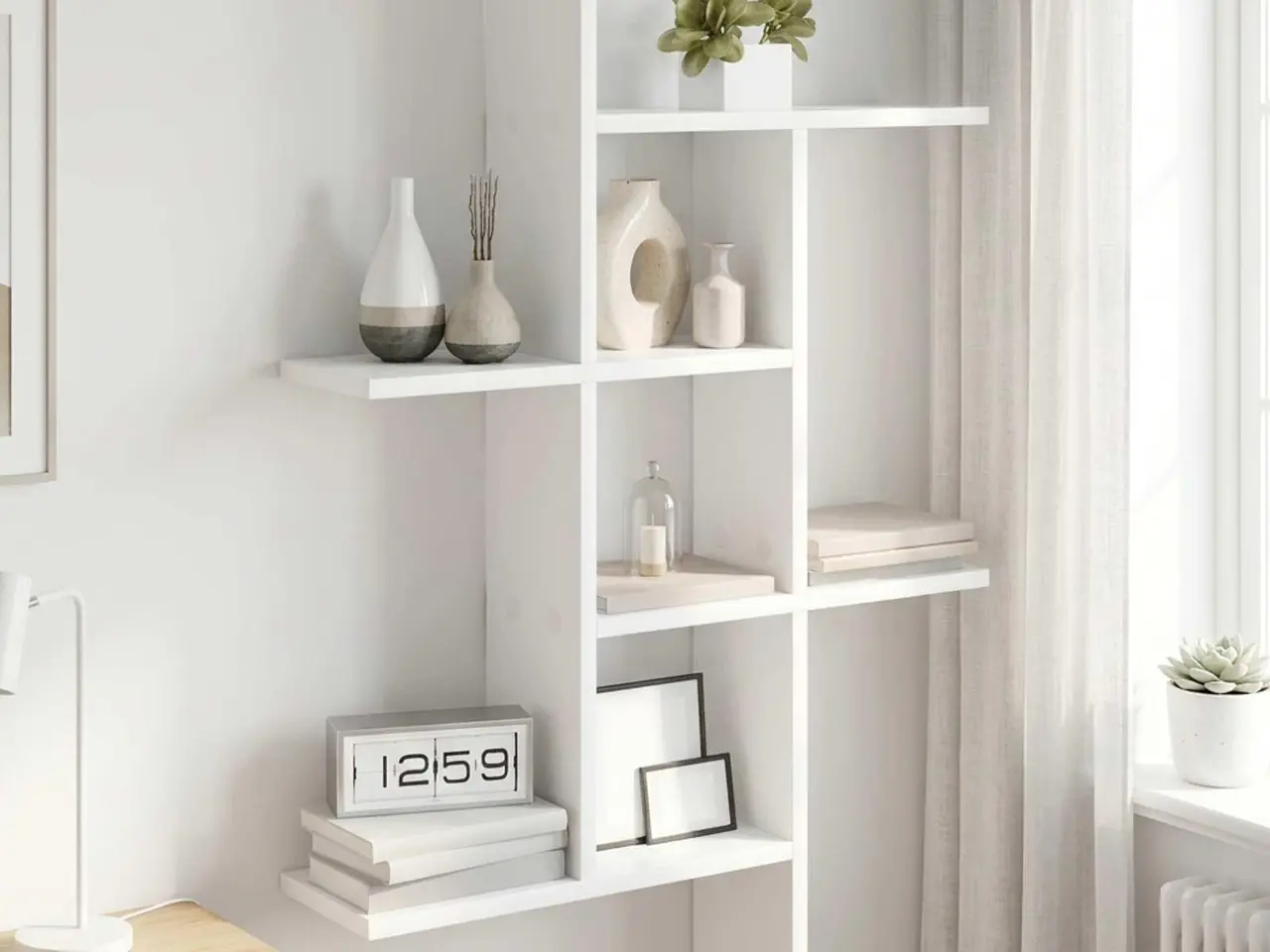 Billede 1 - Væghylde hvid 61 x 15 x 102 cm i konstrueret træ