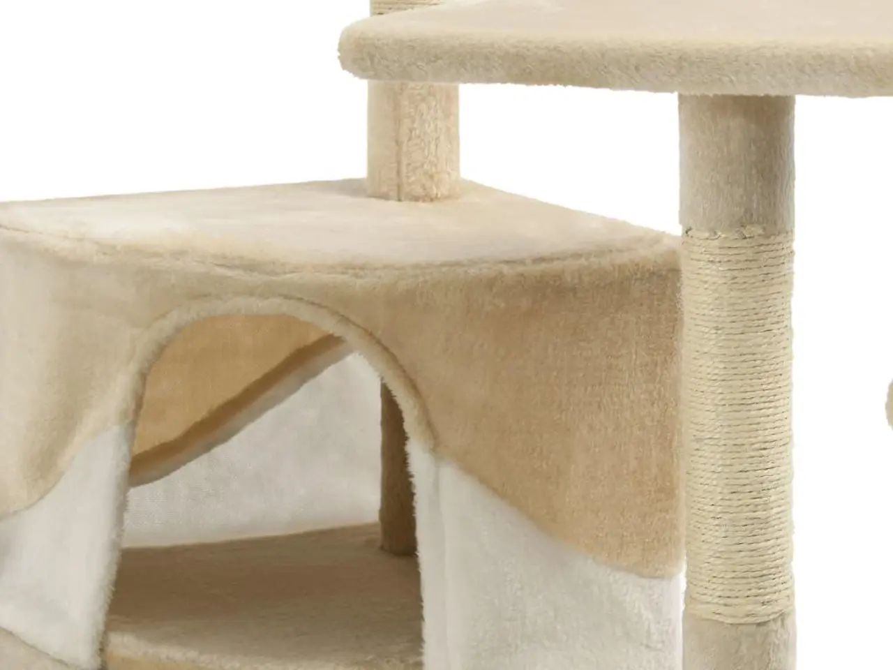 Billede 6 - Kattetræ med sisalkradsestolper 203 cm - beige og hvid
