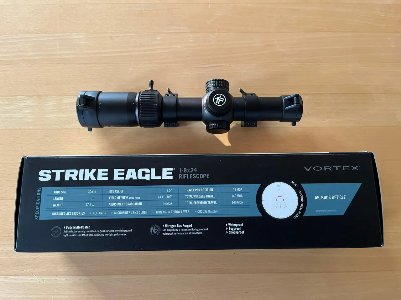 Billede 3 - Vortex Strike Eagle 1-8x24 m/ Leupold QRW2 ringe