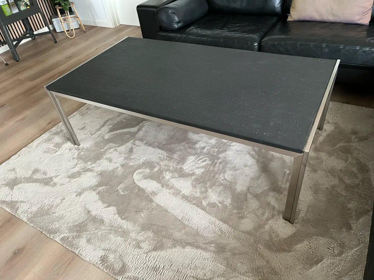 Billede 6 - Designer Sofabord i sort 20mm skiffer stel børstet