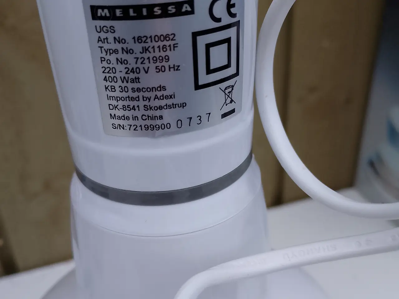Billede 2 - Melitta stavblender med hakker, hvid