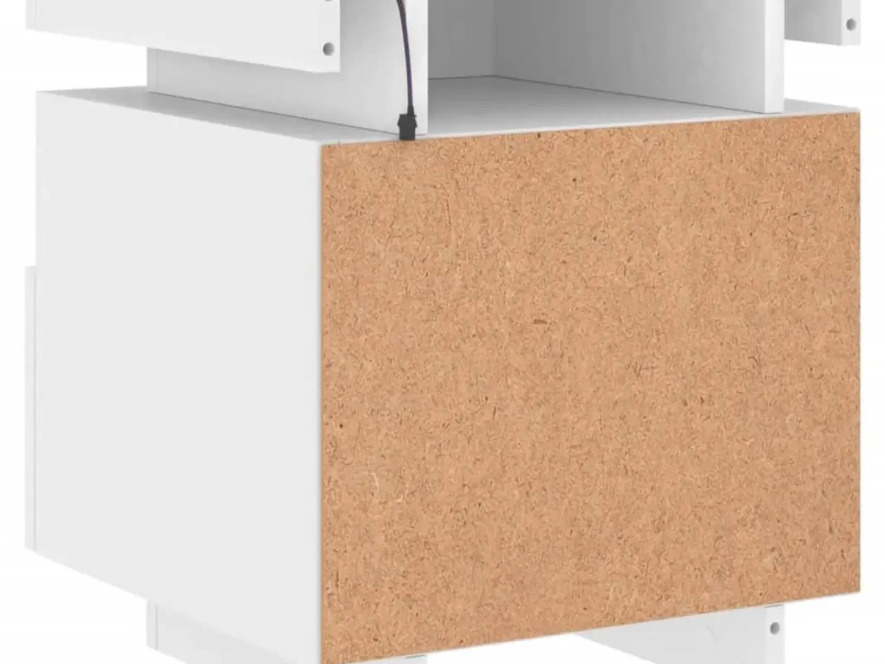 Billede 9 - Sengebord med LED-lys - hvid 40 × 39 × 48,5 cm