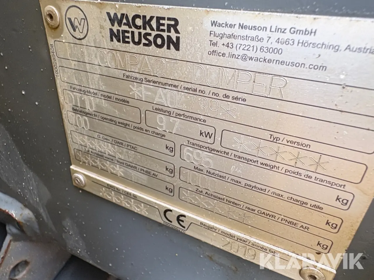 Billede 5 - Dumper selvlæssende Wacker Neuson DT10