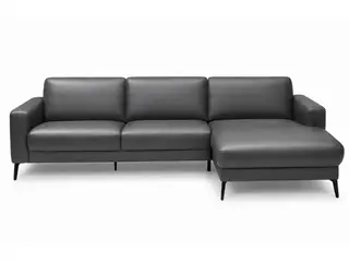 Hjort Knudsen Esbjerg læder chaiselongsofa højrevendt
