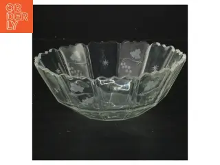 Glas skål med dekorative mønstre (str. Ø 18 cm)