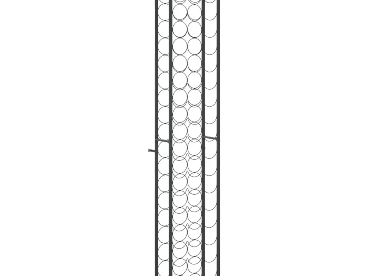 Billede 2 - Høj vinreol til 57 flasker - smedejern, sort, 34×18×200 cm