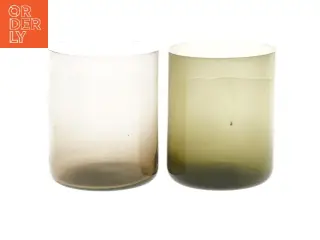 To glas lysestager (str. 8 cm, 2 styk cm)