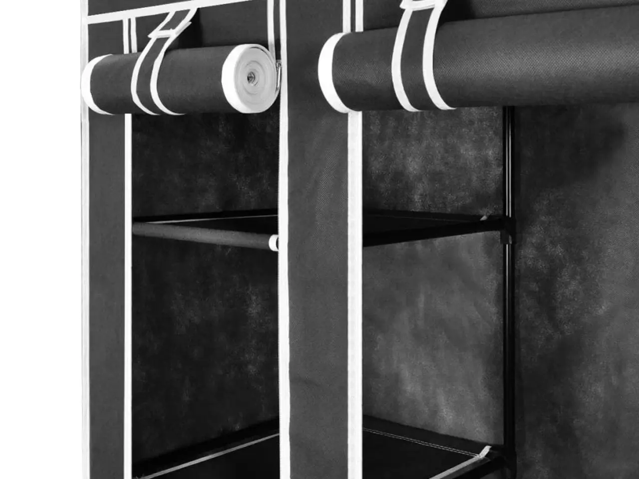 Billede 5 - Stofklædeskab med rum og stænger 45 x 150 x 176 cm sort