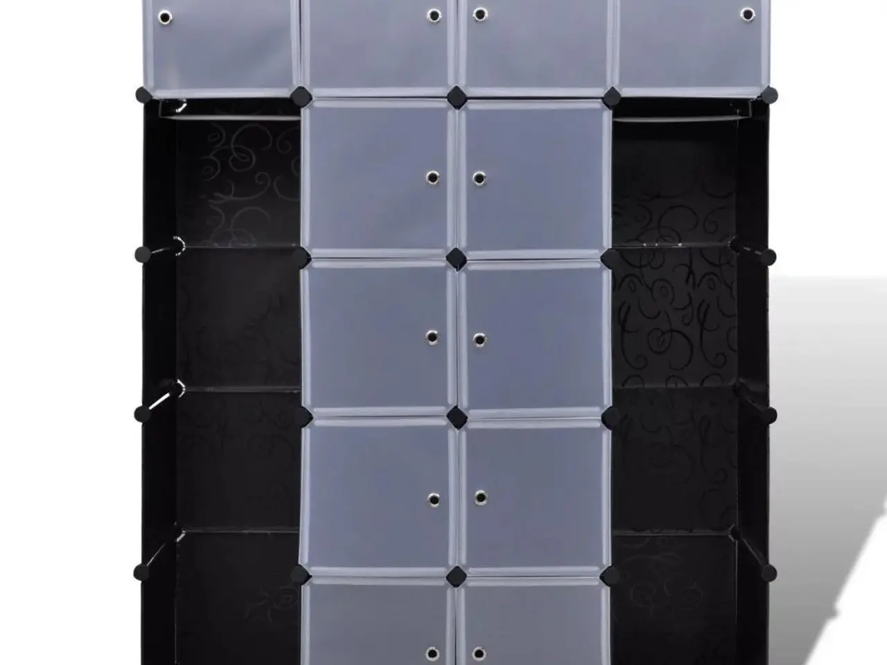 Billede 3 - Modulskab med 14 rum - sort/hvid 37 × 146 × 180,5 cm