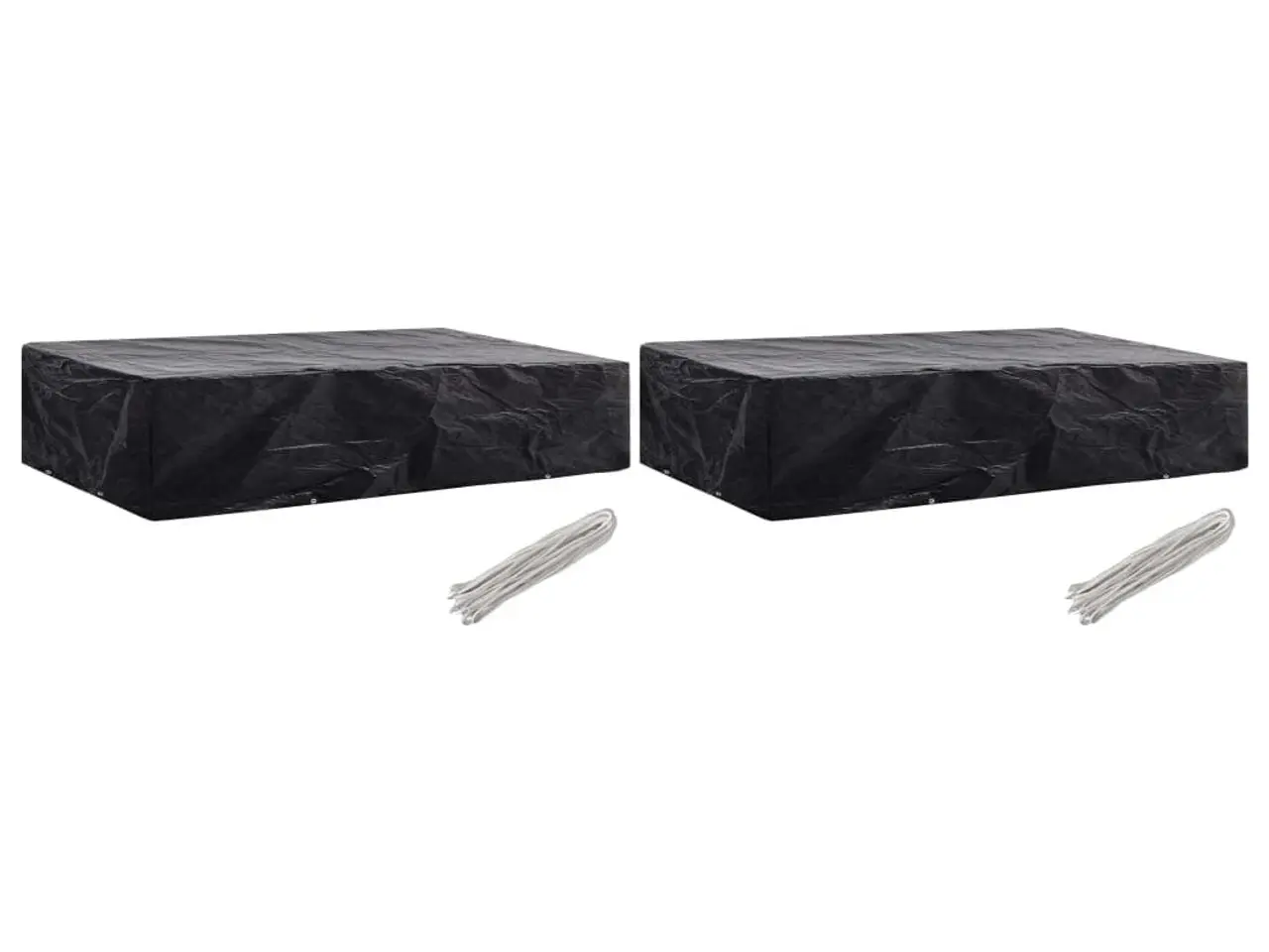 Billede 1 - Havemøbelovertræk 2 stk. med 8 snørehuller - 218 × 77 × 55 cm, sort