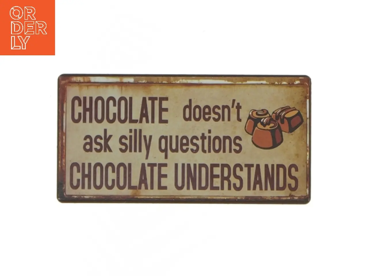 Billede 1 - Dekorativ magnet med chokolade citat fra Lafinesse (str. 10x5 cm)