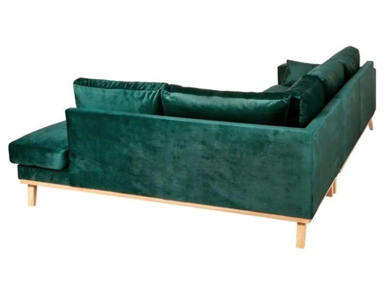 Billede 6 - Simone hjørnesofa med åben ende - højrevendt, grøn velour