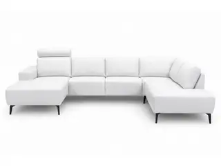 Hjort Knudsen Copenhagen Hvid Læder U-sofa - Venstrevendt