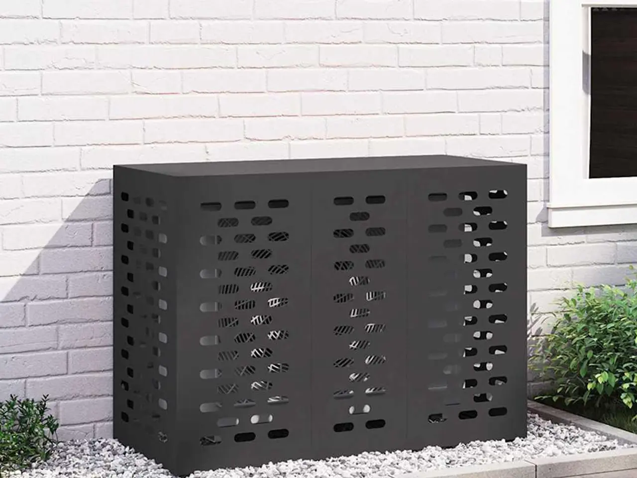 Billede 1 - Aircondition-cover i stål - sort 110 × 50 × 80 cm