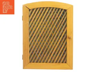 Træ nøgleskab med gitterlåg (str. 26,5x20x4,5 cm)