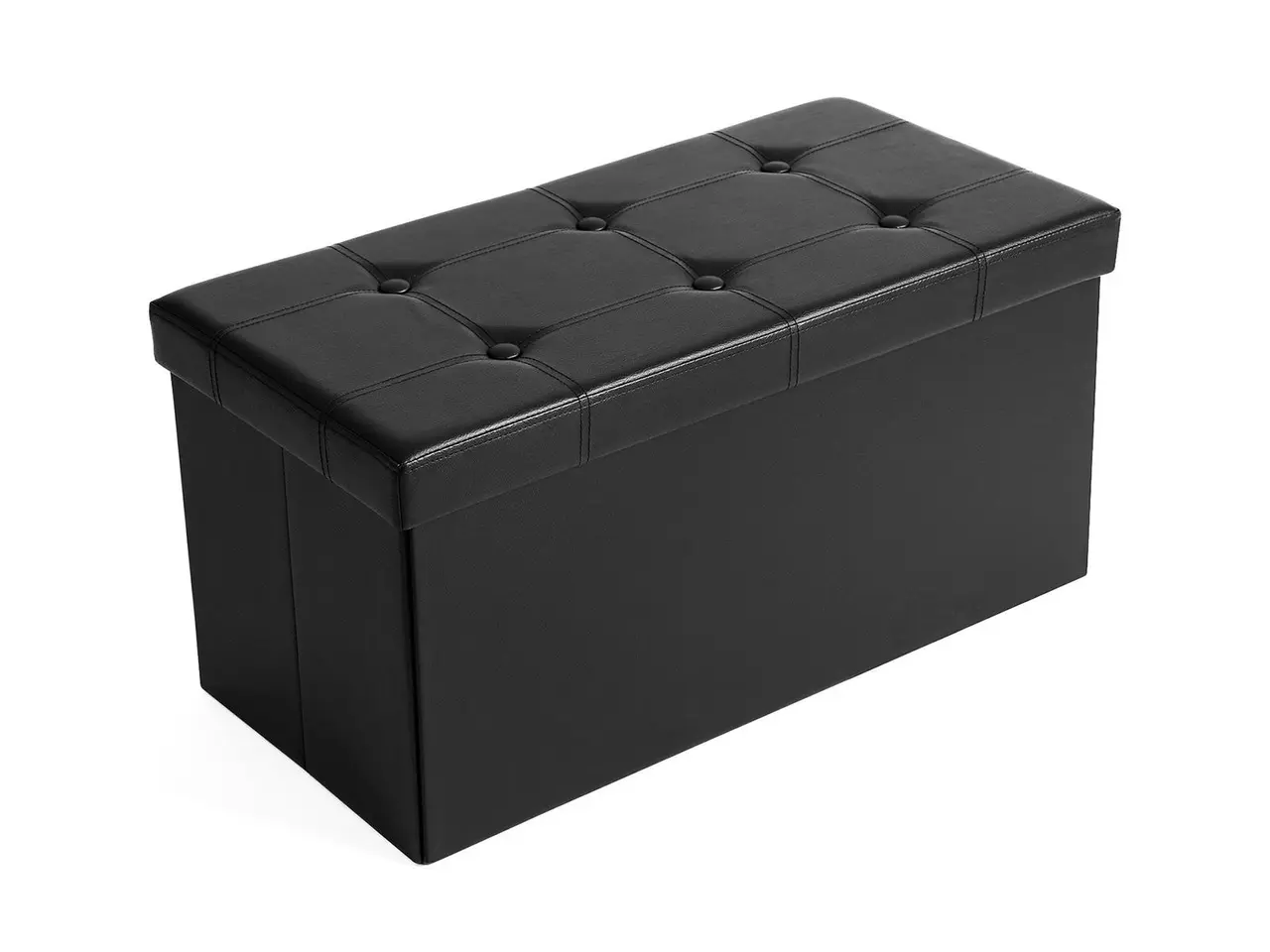 Billede 1 - Opbevaringspuf med låg 80 l sort (76 × 38 × 38 cm)