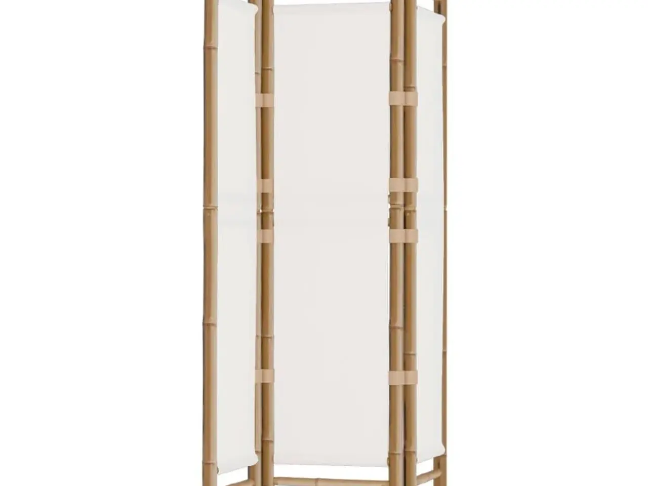 Billede 2 - Rumdeler med 3 paneler i bambus og cremehvid kanvas - 120 x 180 cm