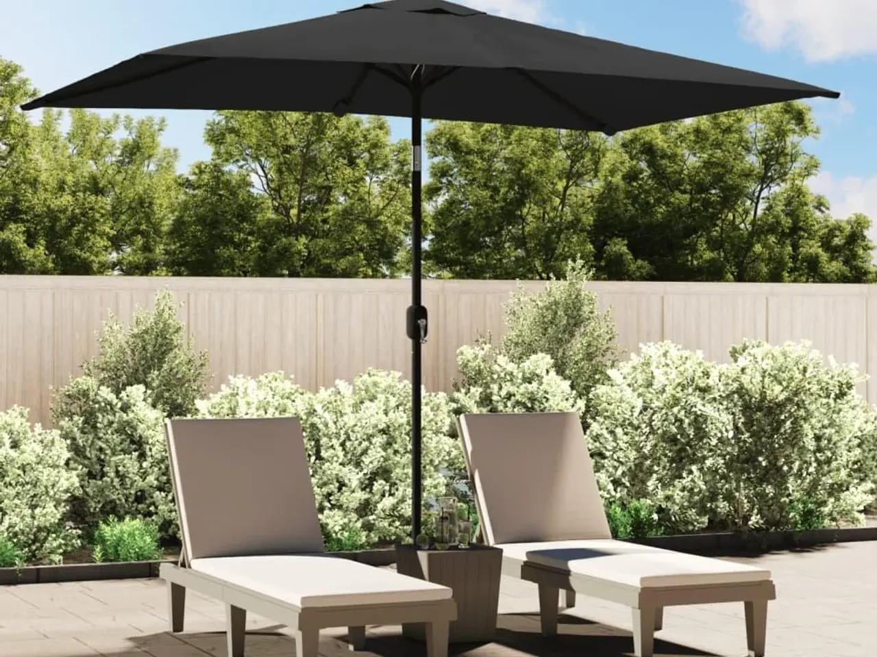 Billede 1 - Parasol med metalstang 300×200 cm - antracitgrå