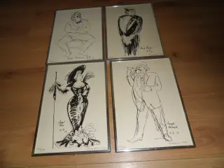 Hans Bendix. 4 stk. Dirch P. Keld P. Oswald H. Num