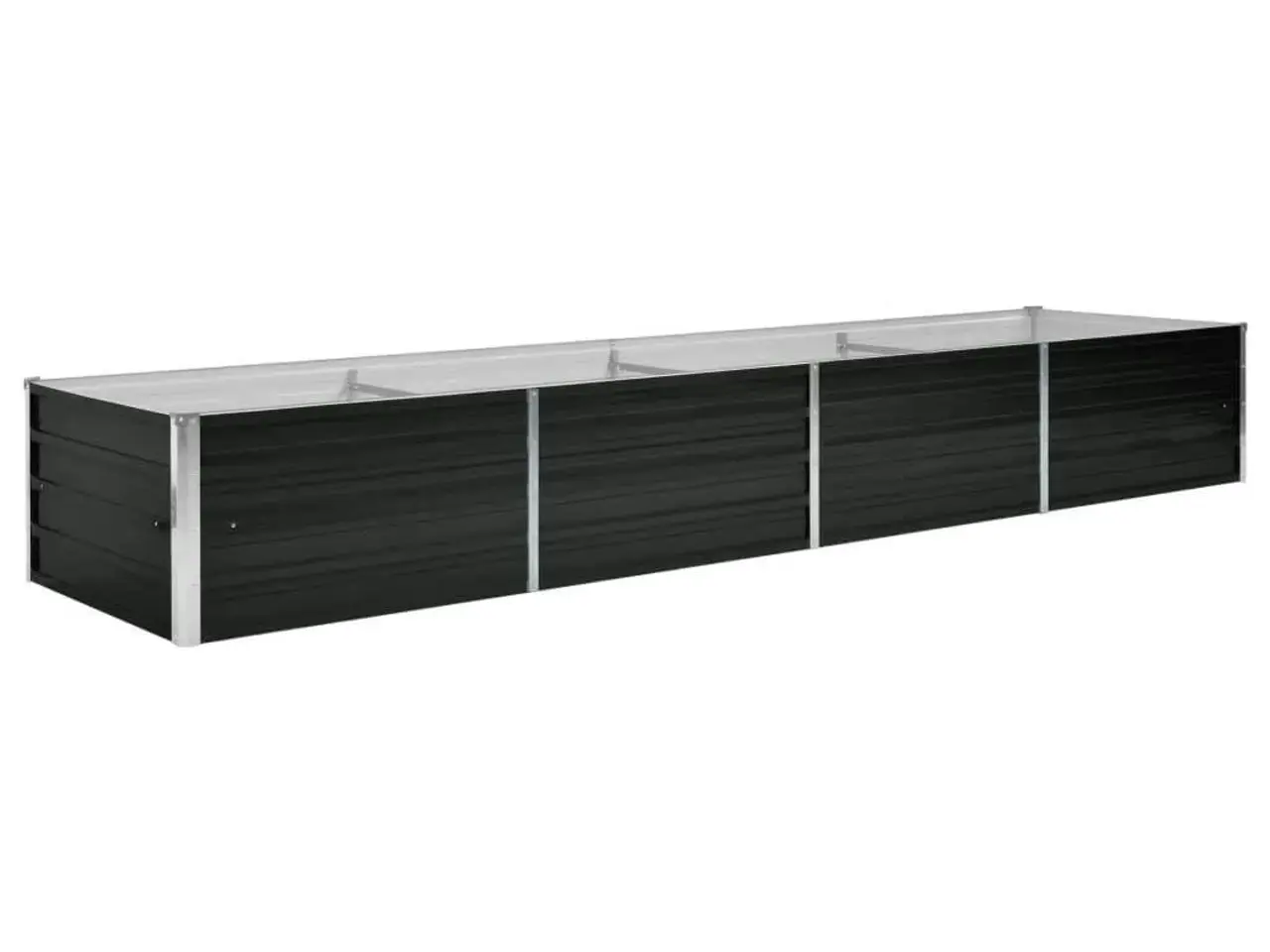 Billede 1 - Hævet plantekasse i galvaniseret stål 320 x 80 x 45 cm - antracitgrå