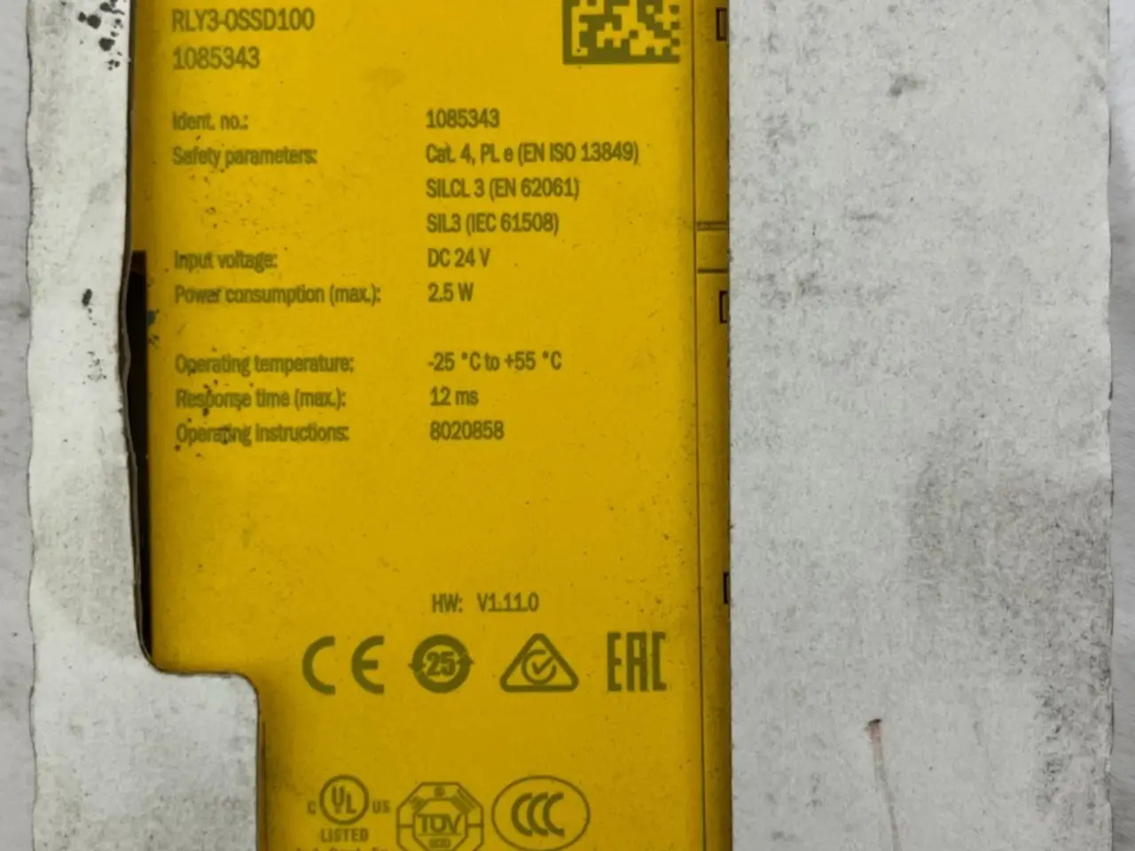 Billede 1 - SICK RLY3-OSSD100 sikkerhedsrelæ 24VDC Cat4 PL e