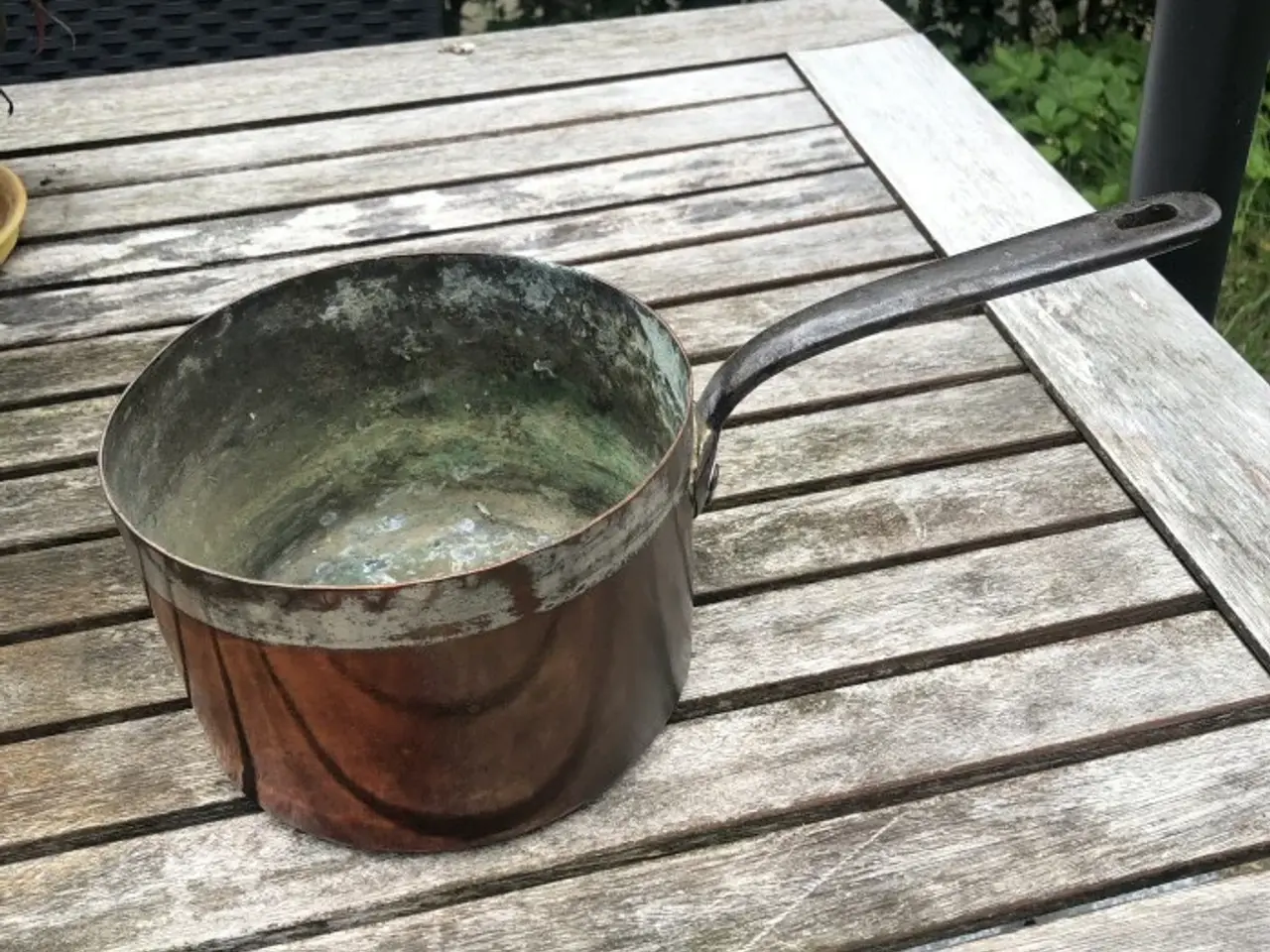 Billede 1 - Kobberkasserolle – gammel – diameter 16 cm