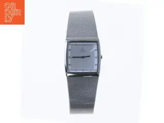 Sølv kvadratisk armbåndsur fra Obaku (str. Ø 30 mm)