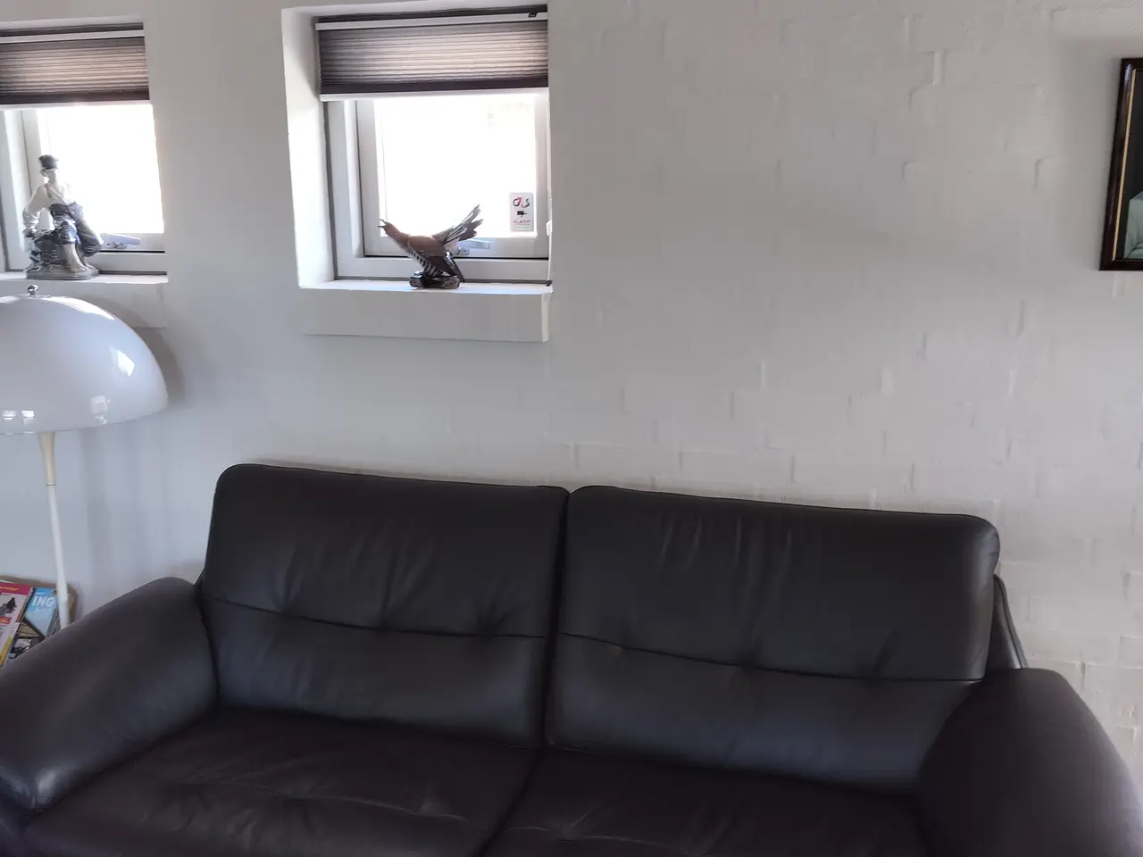 Billede 1 - Sort læder sofa