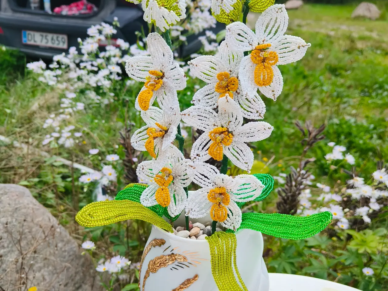 Billede 2 - French beaded Orchid