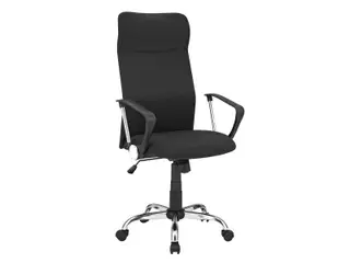 Kontorstol ergonomisk drejestol i stof, justerbar og vippbar, sort