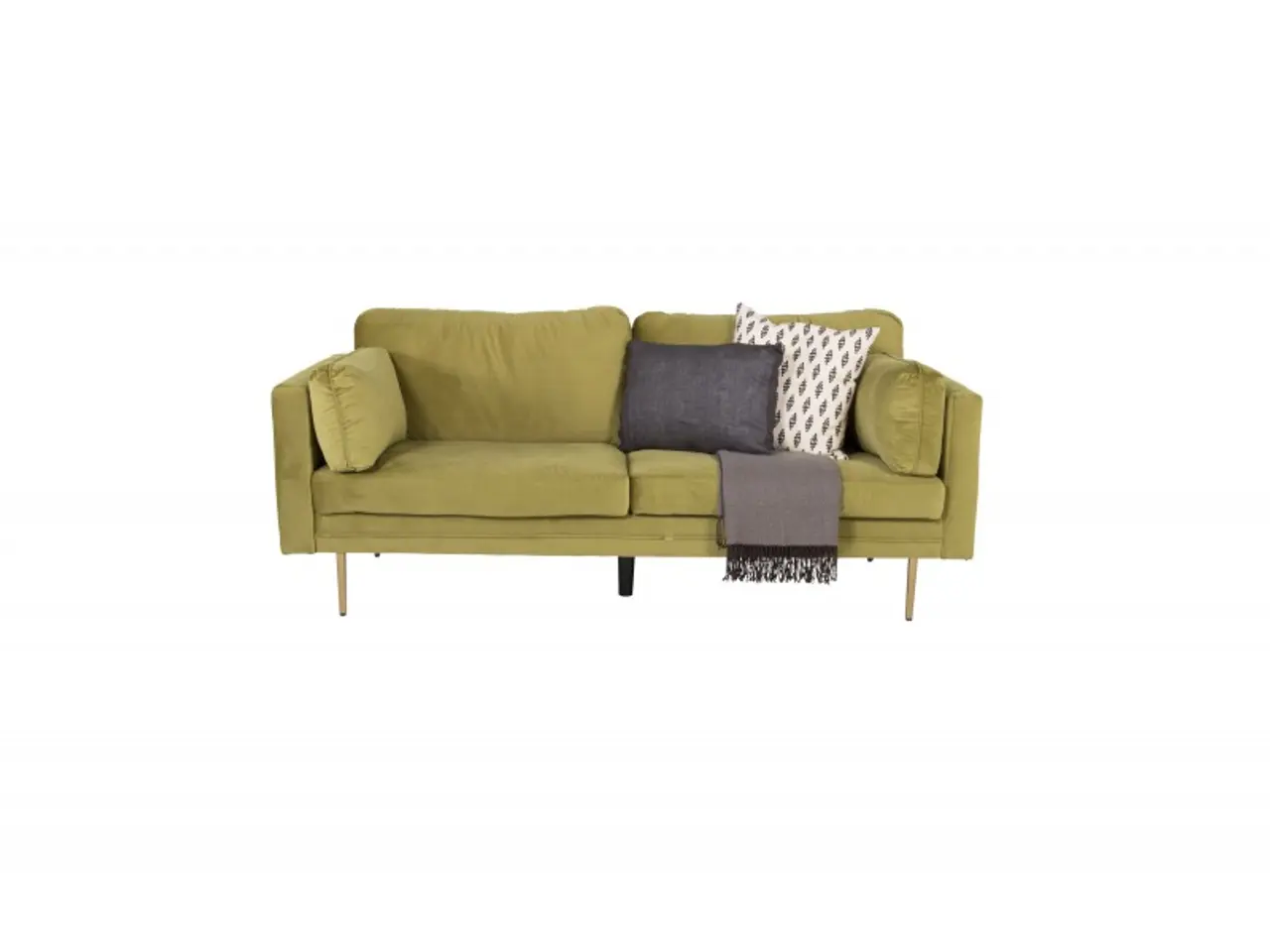Billede 8 - Boom Sofa Grøn Velour med messingfarvet stålben
