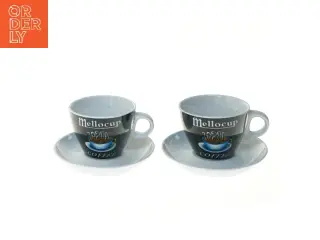 Kaffekopper med underkopper fra Maisons (str. 2 stk Ø 9 & 14 cm)