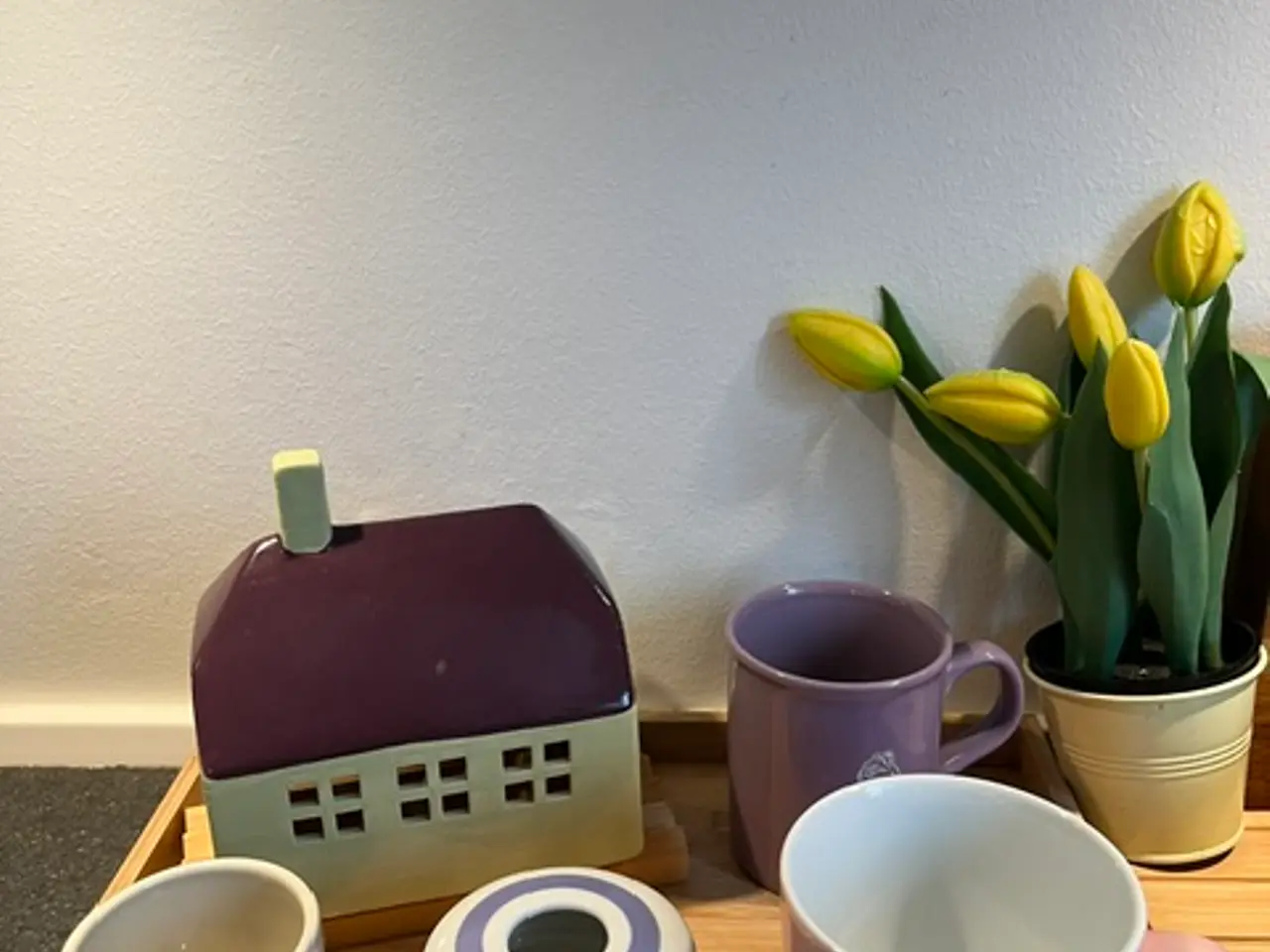 Billede 4 - Smukt & unikt keramik/porcelænssæt lilla/lyserødt