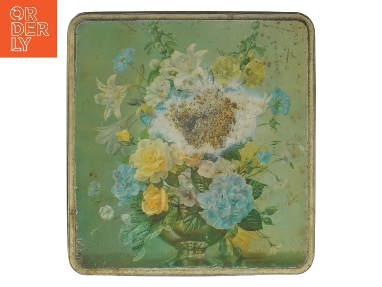 Billede 1 - Vintage metal tin (str. 9x23x23 cm)
