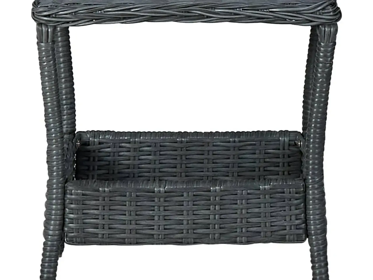 Billede 2 - Havebord 45x45x46,5 cm polyrattan mørkegrå