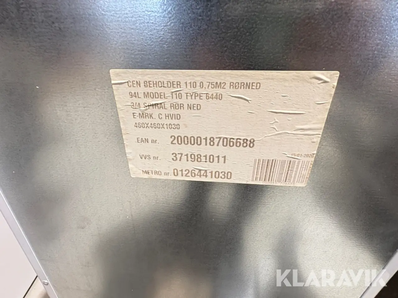 Billede 3 - Varmtvandsbeholder Metro Therm 110 type 6440 94 L