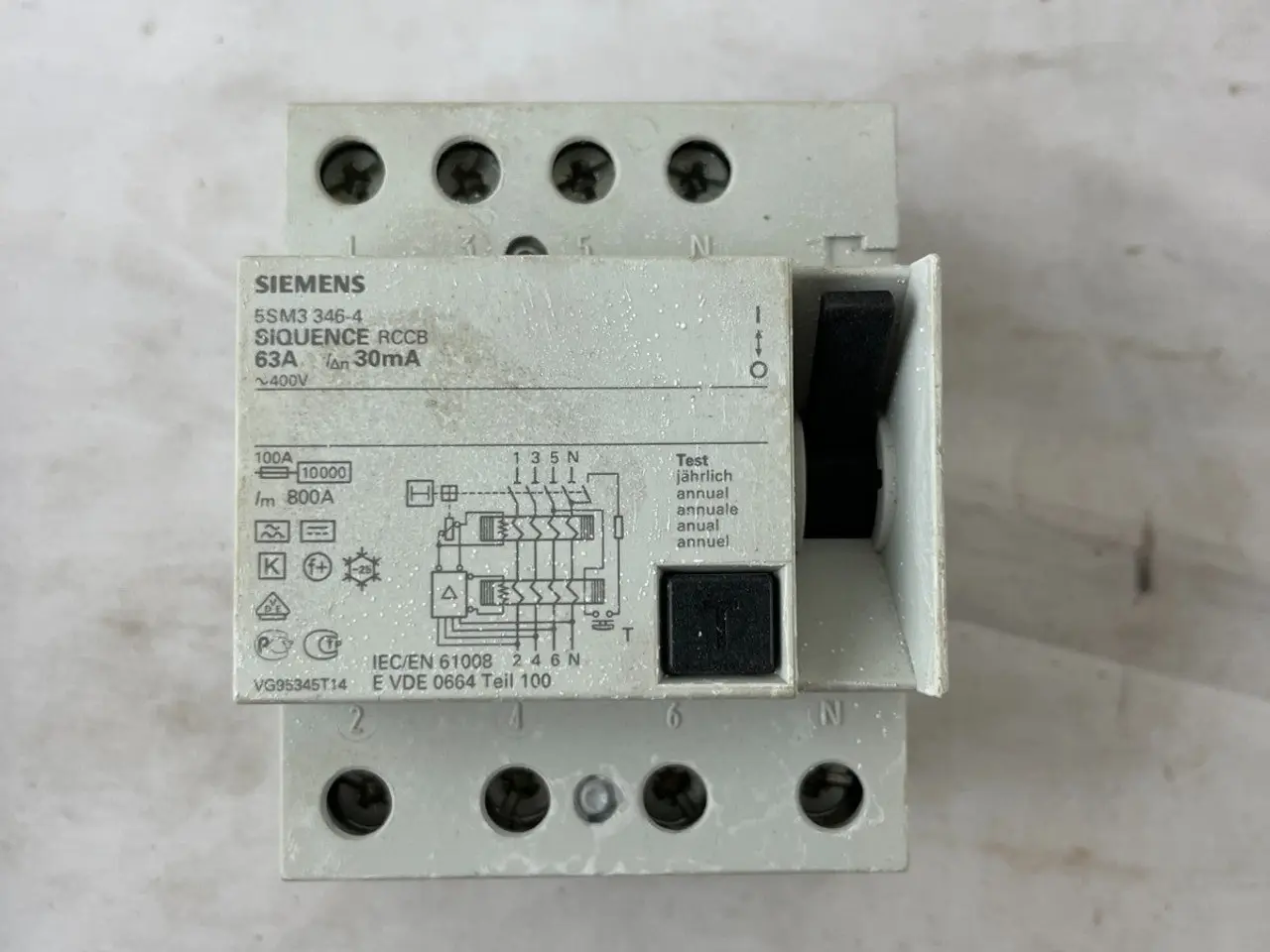 Billede 2 - Siemens 5SM3346-4 RCCB Residual Current 63A 30mA 4
