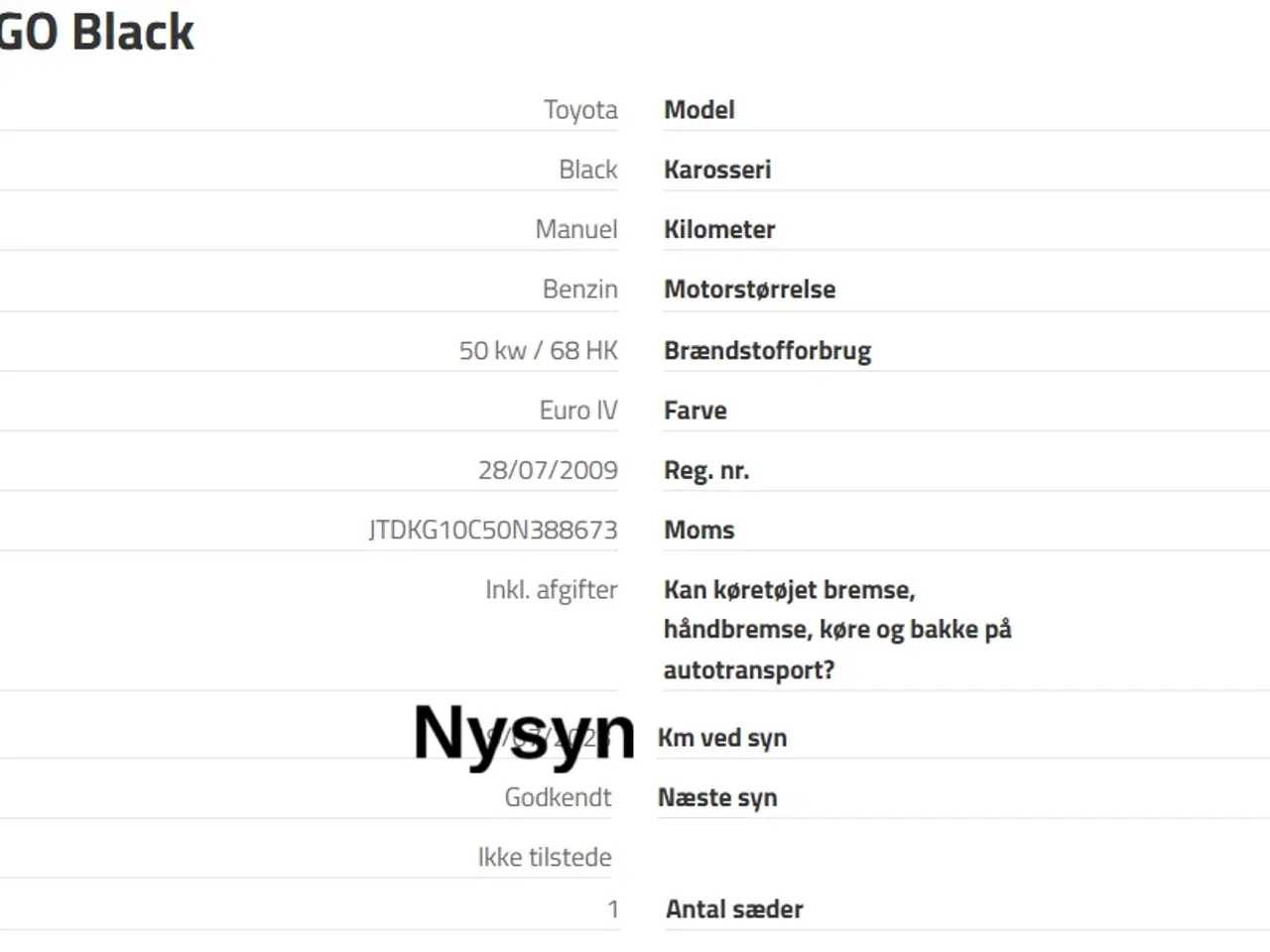 Billede 12 - Perfekt Aygo. Nysynet. nummerplade