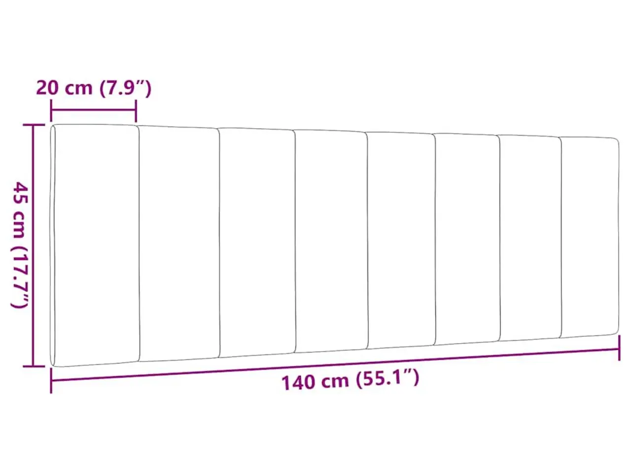 Billede 9 - Gavlpude Hanko 140 cm - stof, mørkegrå