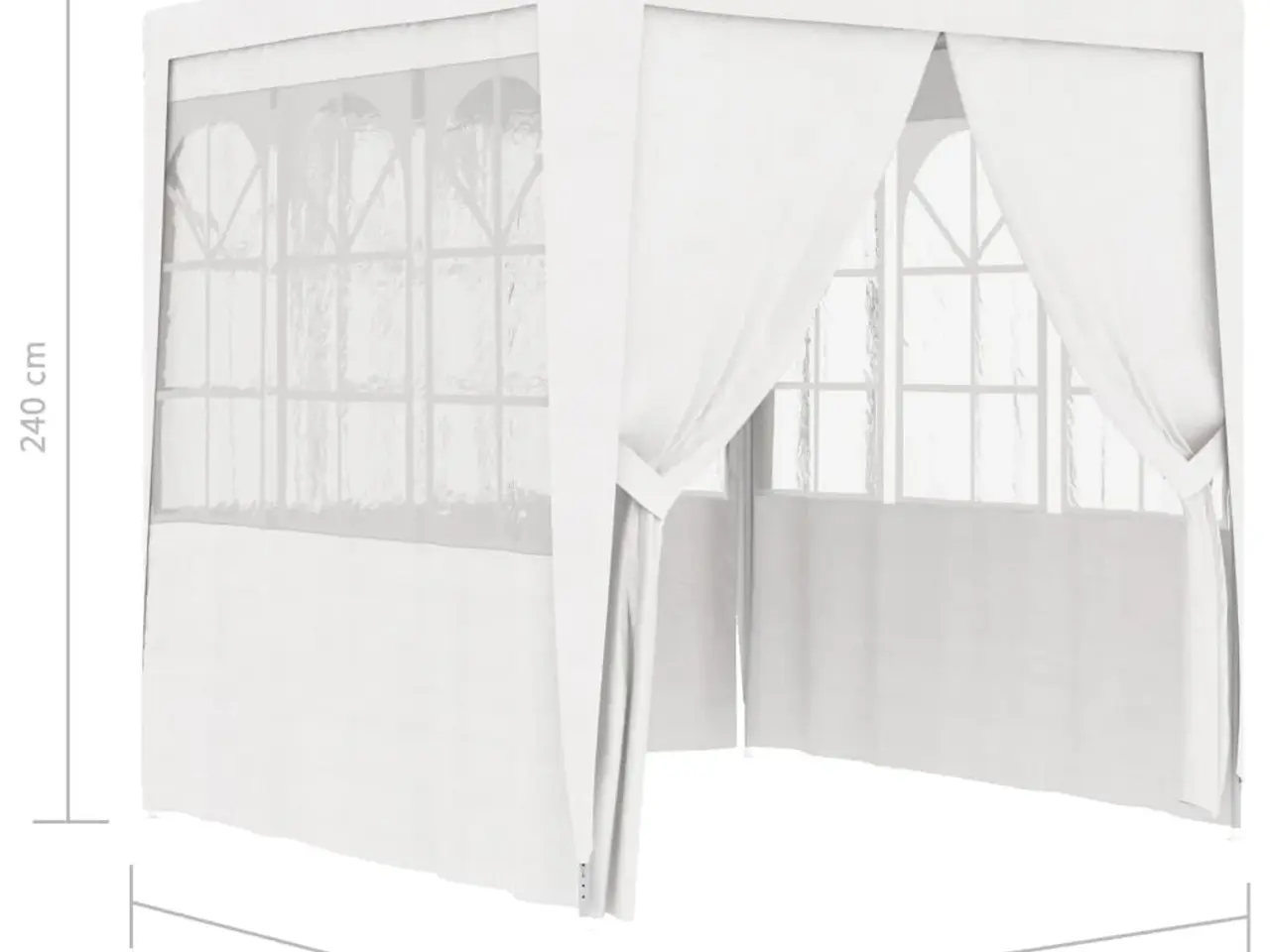 Billede 8 - Festtelt med sidevægge 2×2 m - hvid 90 g/m² PE