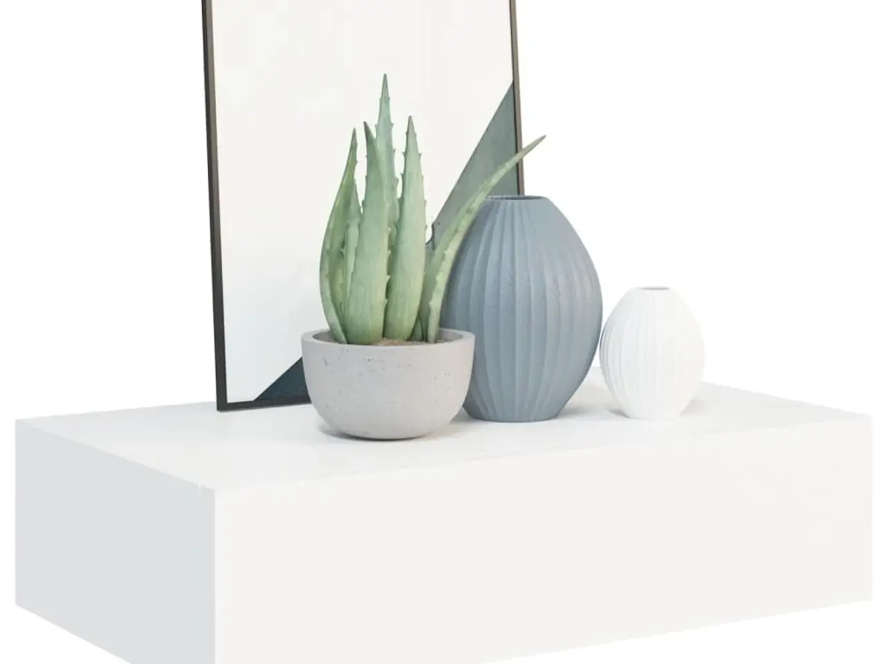 Billede 3 - Væghylde med skuffe 40x23,5x10 cm MDF hvid