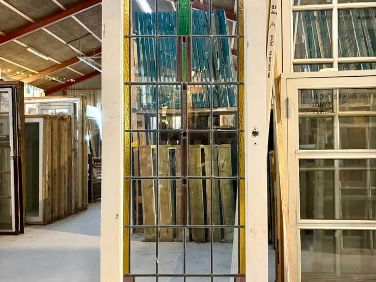 Billede 2 - Smuk, hollandsk enkeltdør m. blyindfattede glas
