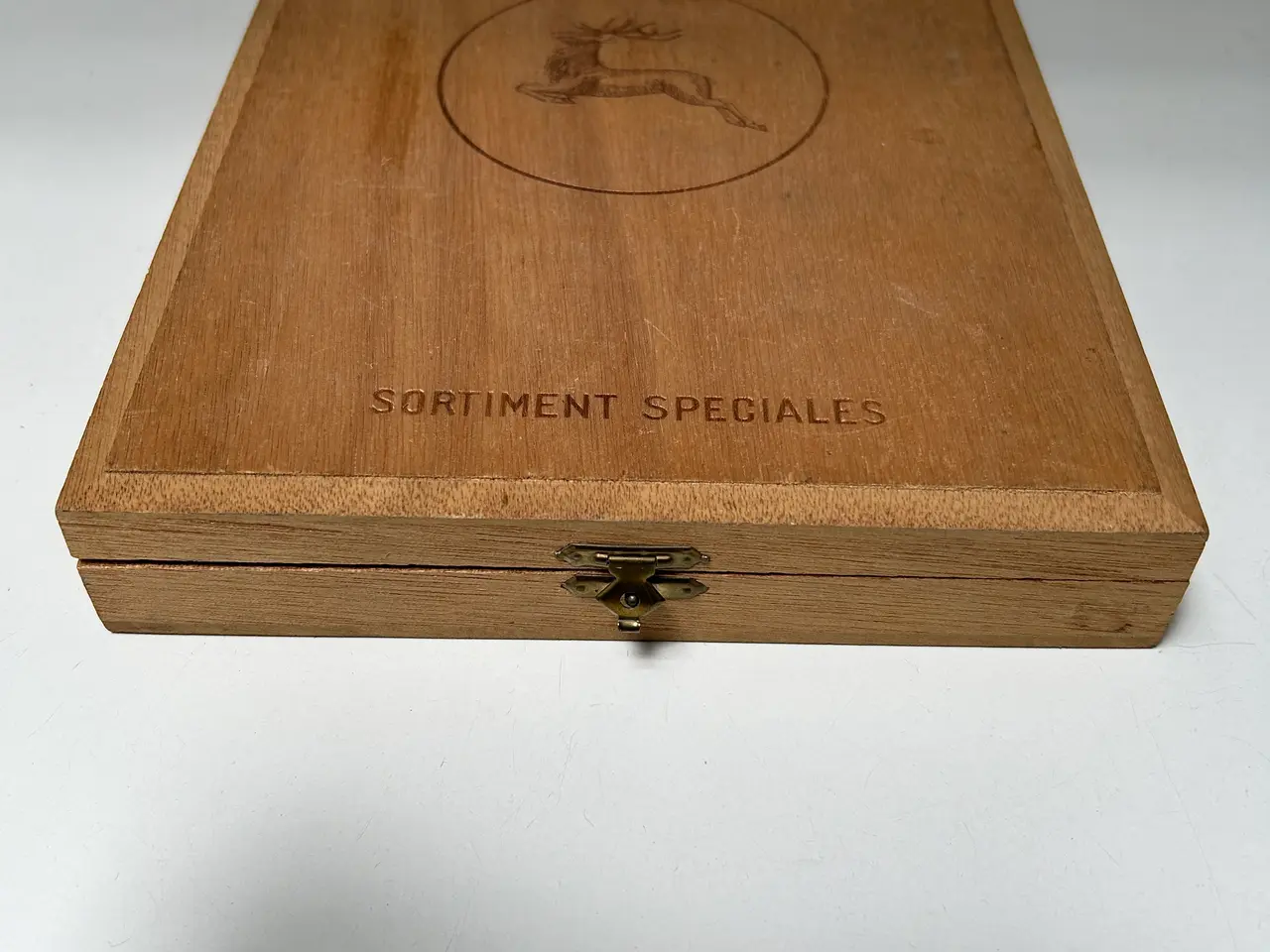 Billede 3 - Retro Cigar æske i træ med rum inddeling
