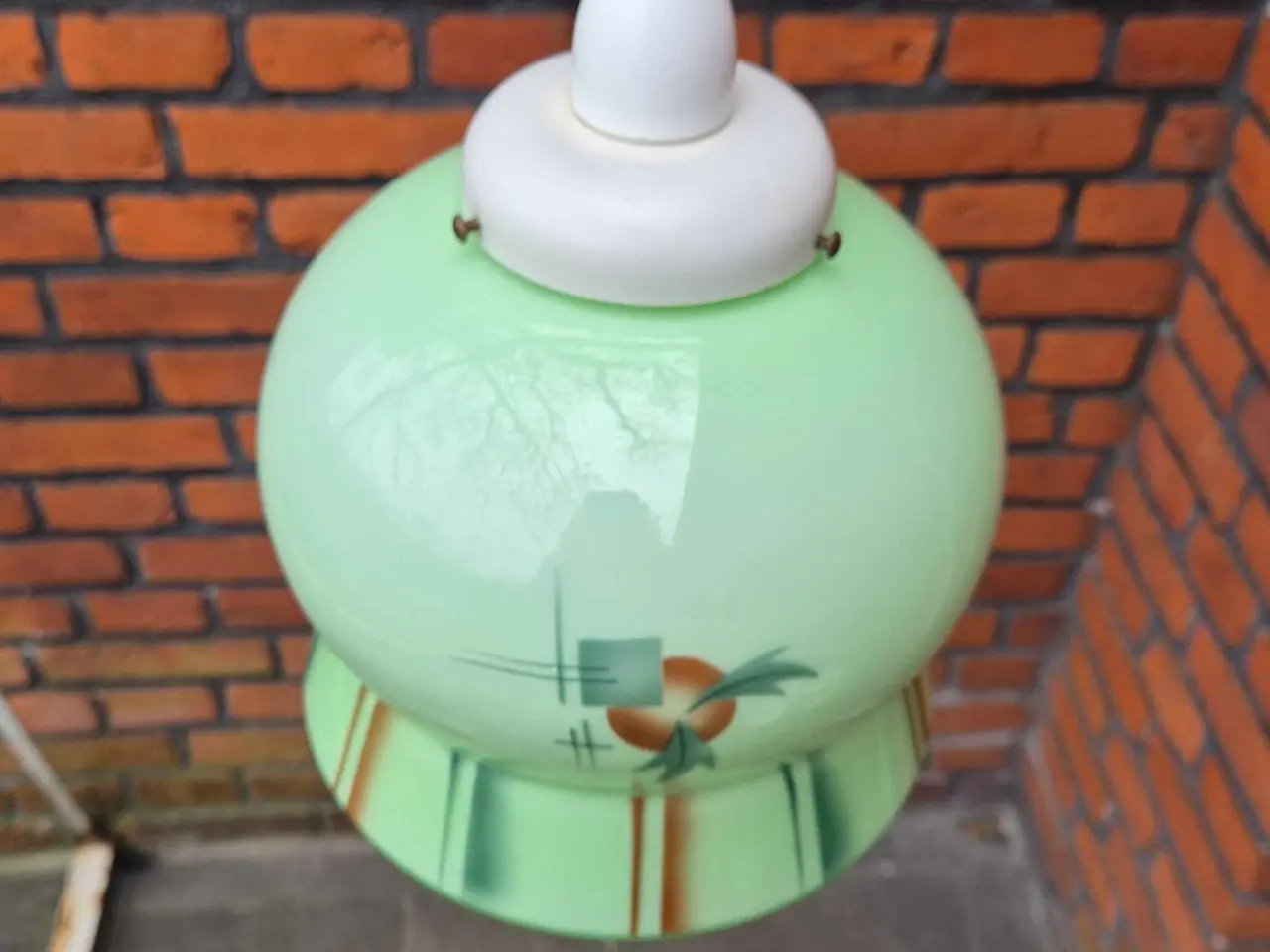 Billede 4 - Den smukkeste retrolampe i grønt glas