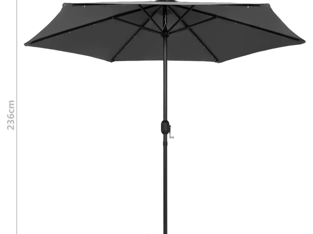 Billede 7 - Parasol med LED-lys og aluminiumsstang 270 cm - antracitgrå